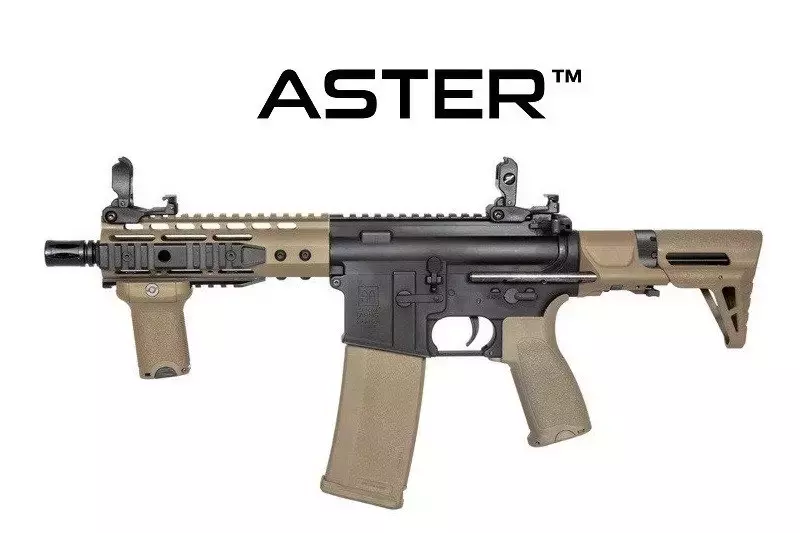 Réplique fusilka SA-E12 PDW EDGE™ ASTER™ V2 Custom - Demi-tanné